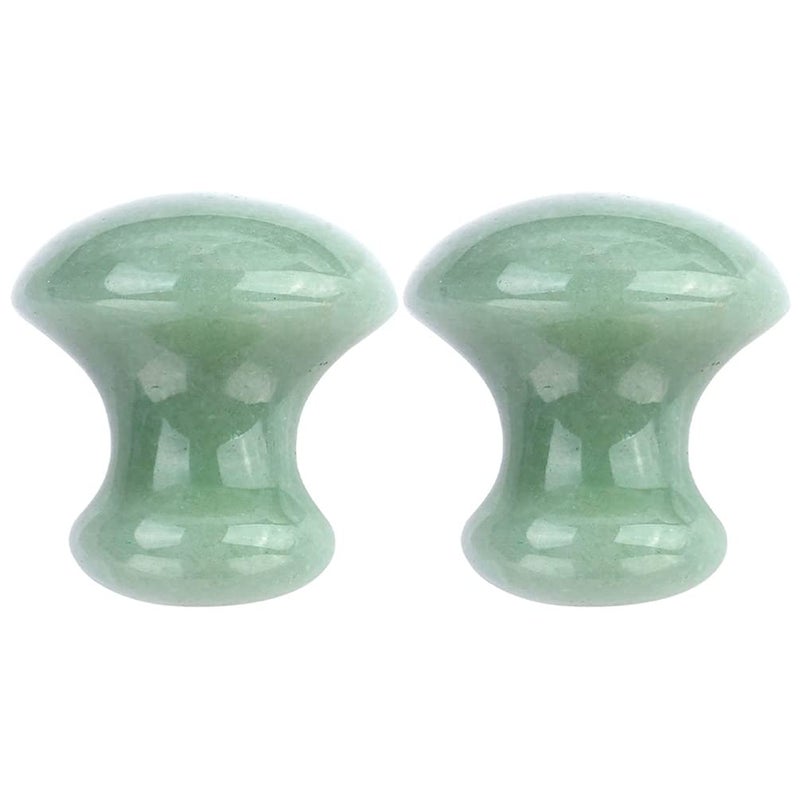 Uonlytech Ice Roller 2Pcs Facial Tools, Green Jade Quartz Massage Rollers Stones Scraping Massage Tool for Women Home Spa