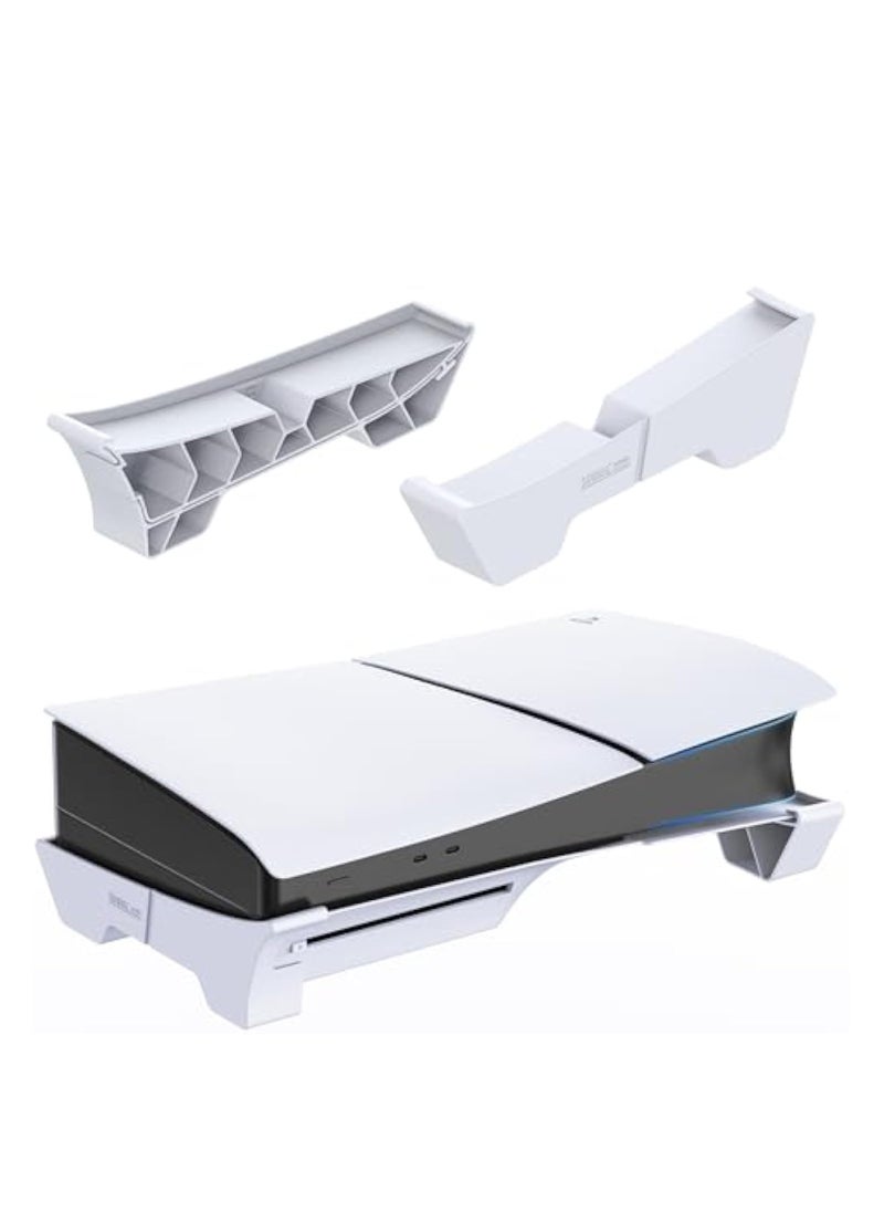 Horizontal Stand, for PS5 Slim Console, ase Stand Horizontal Accessories Compatible with PS5 Slim Disc & Digital Edition, Base Stand for PS5 Accessories, White