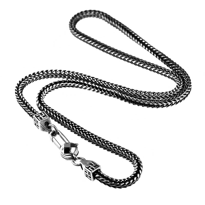 Generic Silver Fox Tail Necklace for Men TD-307 "fox tail" necklace 
