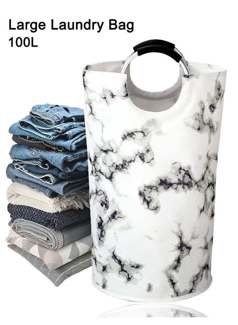 BORTONY Laundry Bag Dirty Clothes Basket Laundry Hamper Oxford Cloth with Handles Toys Storage Bucket Durable for Bathroom Bedroom Balcony Kitchen - Image 1