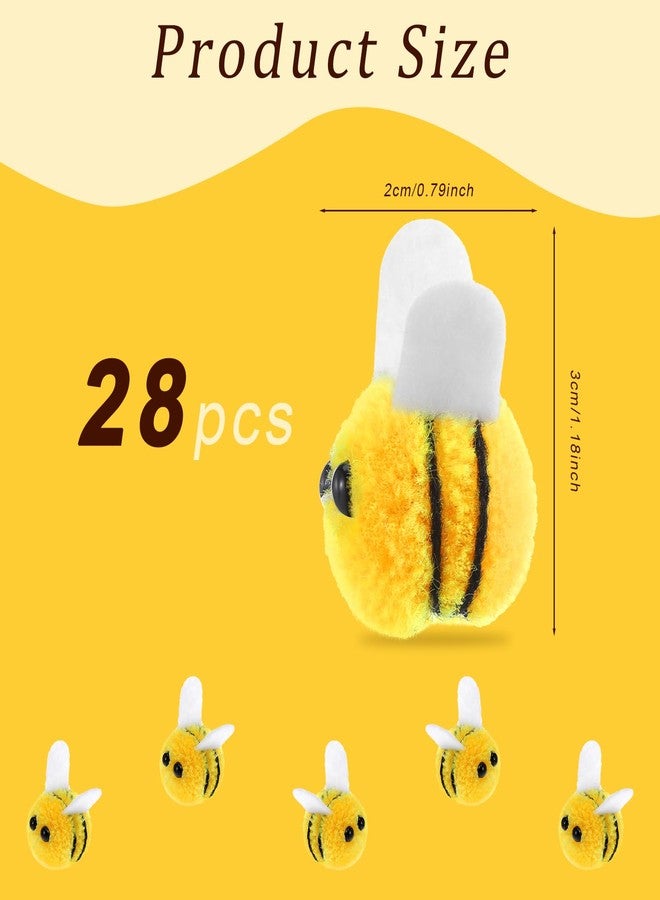Ymapinc 28pcs Mini Wool Felt Bees for Crafts,Felt Animal Fake Bee for Clothing Hat Accessories Home Decoration DIY Projects - Image 2