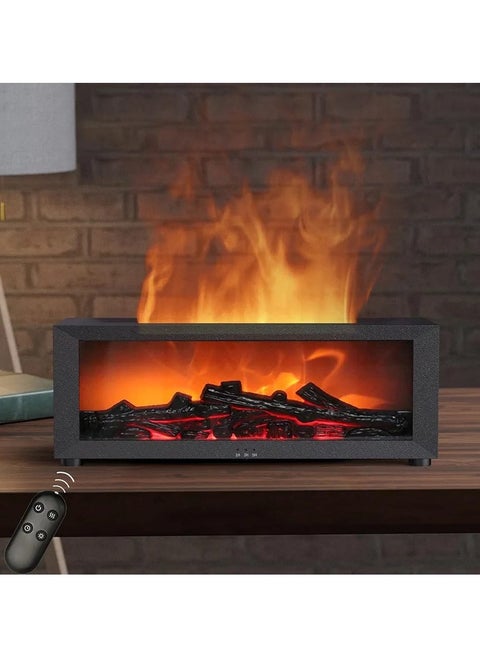 Fireplace Aroma Diffuser with LED, Fireplace Essential Oil Diffuser, 7-Colour Light Flame Effect Fireplace Aroma Diffuser with Remote Control, Waterless Automatic Switch-Off (Fireplace)