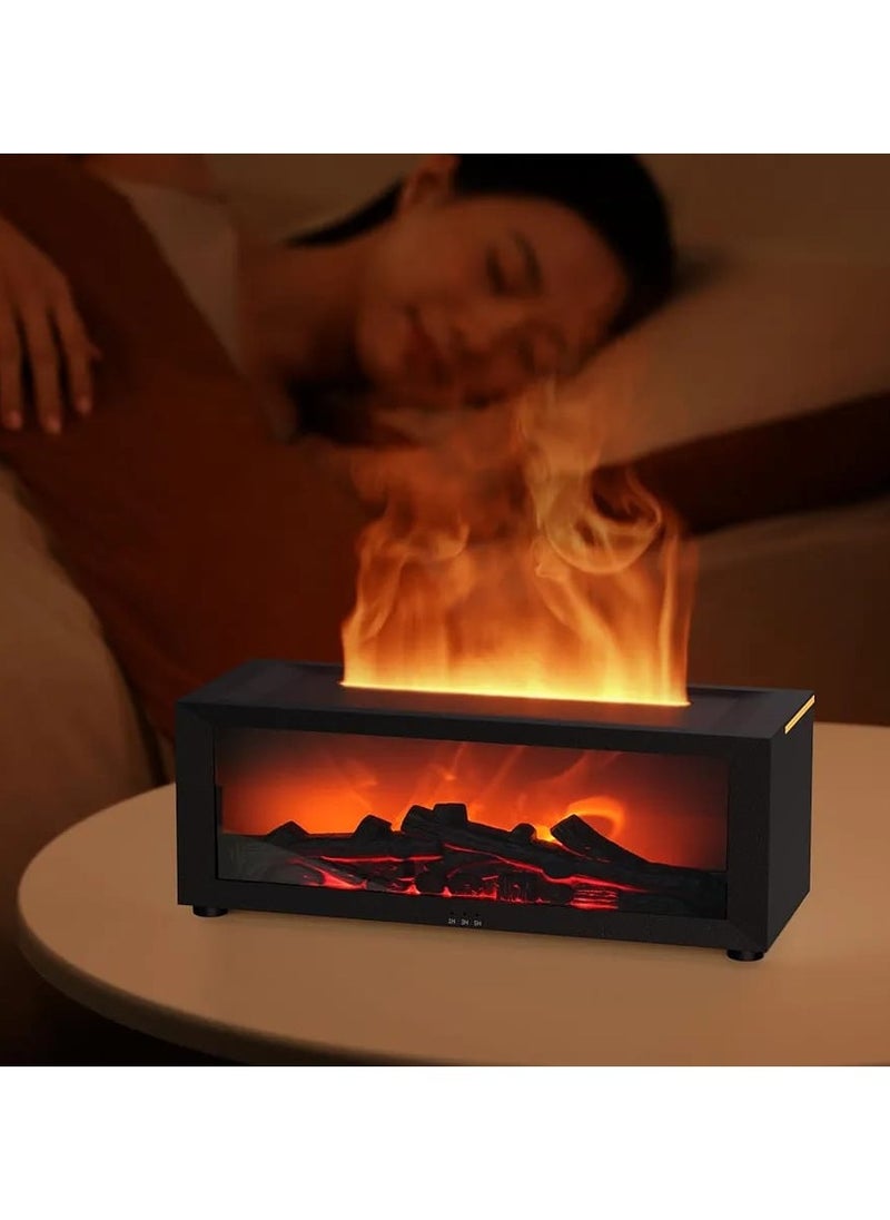 Generic - Fireplace Aroma Diffuser with LED, Fireplace Essential Oil Diffuser, 7-Colour Light Flame Effect Fireplace Aroma Diffuser with Remote Control, Waterless Automatic Switch-Off (Fireplace) - Image 1