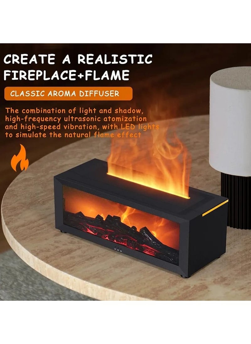 Generic - Fireplace Aroma Diffuser with LED, Fireplace Essential Oil Diffuser, 7-Colour Light Flame Effect Fireplace Aroma Diffuser with Remote Control, Waterless Automatic Switch-Off (Fireplace) - Image 1