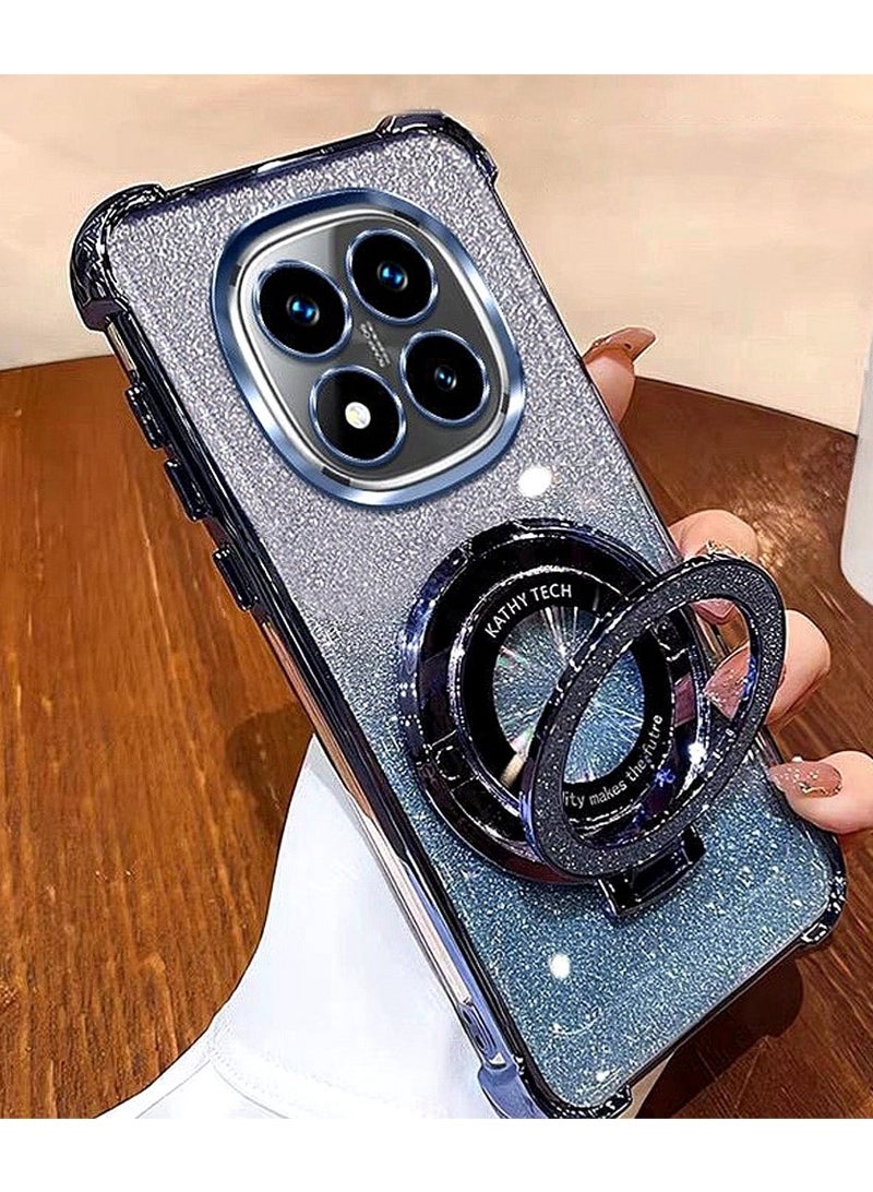 Magnetic Glitter for Xiaomi Redmi Note 15 Case， Camera Lens Protector，Sparkly Stand，Support Wireless Charging， Luxury Gradient Shockproof Xiaomi Redmi Note 15 5G Cover - Image 1