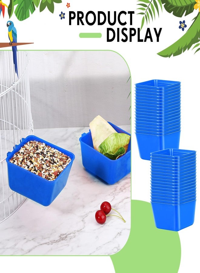 Maxdot 50 Pcs Cage Cups Chicken Feeder Cups 16 oz Hanging Bird Food Water Bowl Bunny Cage Feeding Dish for Pet Parrot Rooster Parakeet Poultry Pigeon(Blue) - Image 4
