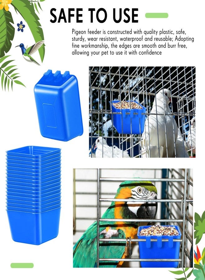 Maxdot 50 Pcs Cage Cups Chicken Feeder Cups 16 oz Hanging Bird Food Water Bowl Bunny Cage Feeding Dish for Pet Parrot Rooster Parakeet Poultry Pigeon(Blue) - Image 5