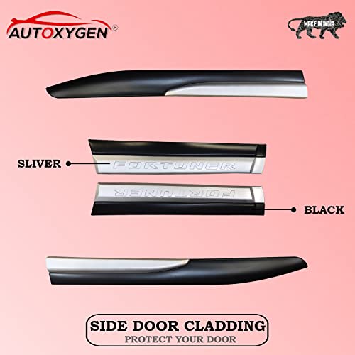 AUTOXYGEN Side Protective Door Cladding/Door Beading Black and Silver for Fortuner - Image 2