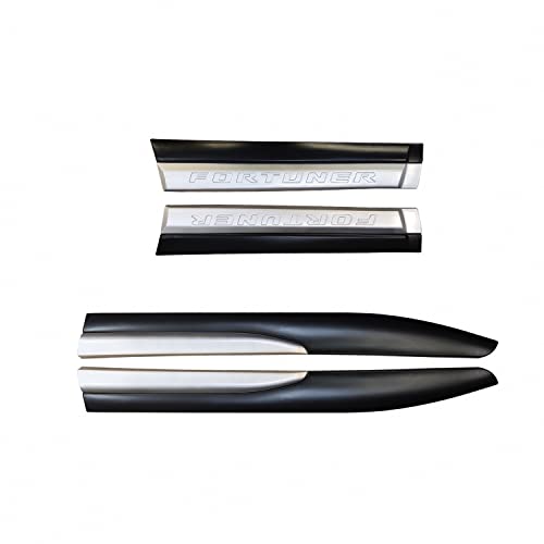 AUTOXYGEN Side Protective Door Cladding/Door Beading Black and Silver for Fortuner - Image 1
