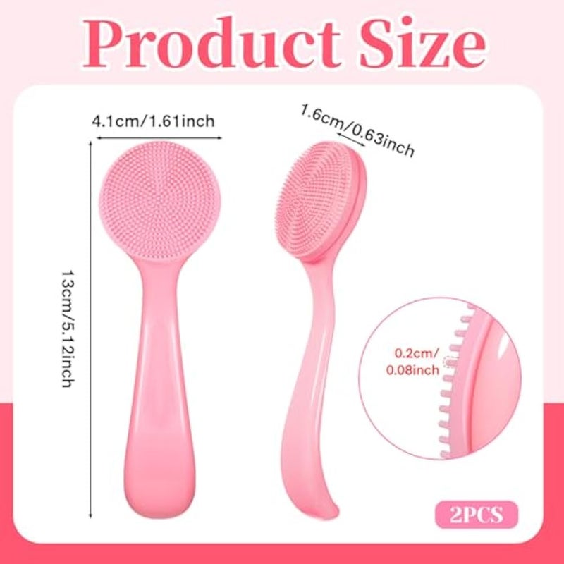 Bruislard 2 Pack Silicone Manual Cleansing Brush Skin Friendly Face Cleaner Brush Exfoliator Cleanser Soft Brushes Waterproof Face Scrubber Exfoliating Brushes for Blackheads Makeup Removal - Image 2