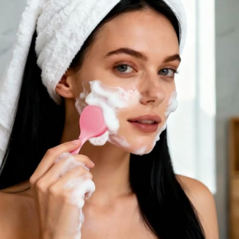 Bruislard 2 Pack Silicone Manual Cleansing Brush Skin Friendly Face Cleaner Brush Exfoliator Cleanser Soft Brushes Waterproof Face Scrubber Exfoliating Brushes for Blackheads Makeup Removal - Image 5