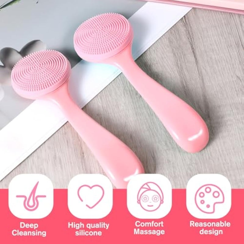 Bruislard 2 Pack Silicone Manual Cleansing Brush Skin Friendly Face Cleaner Brush Exfoliator Cleanser Soft Brushes Waterproof Face Scrubber Exfoliating Brushes for Blackheads Makeup Removal - Image 4