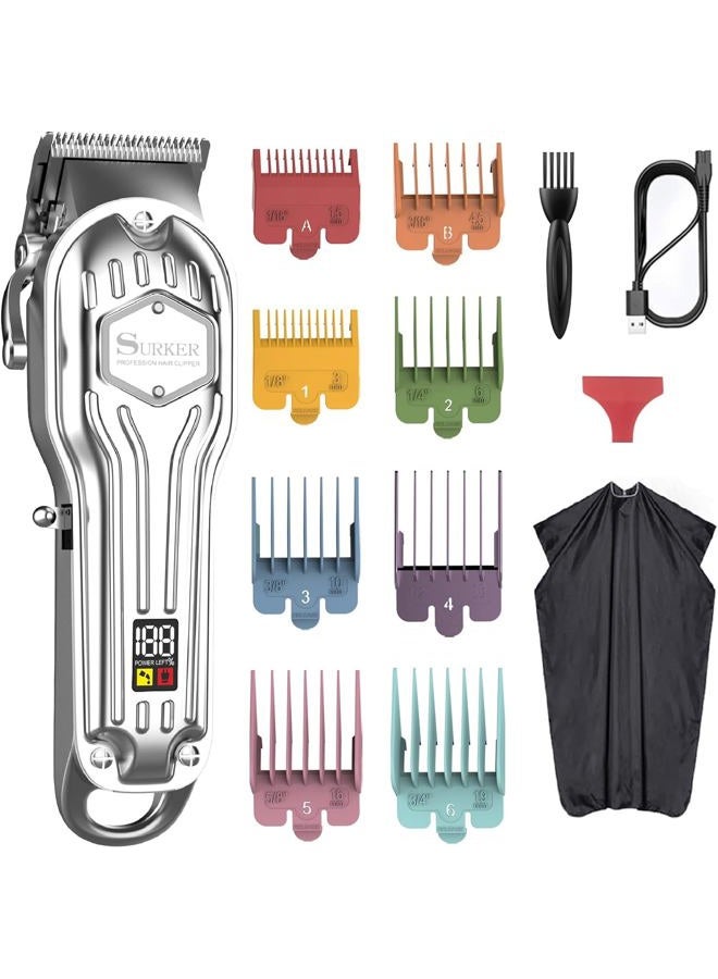 SURKER Mens Hair Clippers Cord Cordless Hair Trimmer Professional Haircut Kit for Men Rechargeable LED Display - Image 1