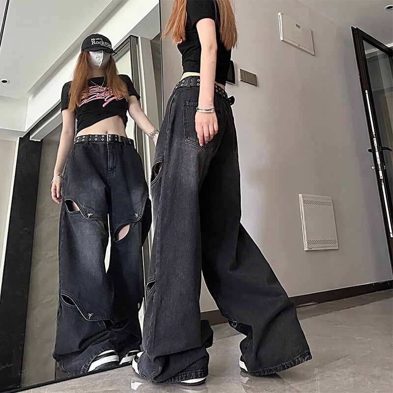 Unisex Classic Denim Jeans Loose Fit Daily Outdoor Wear - Image 3