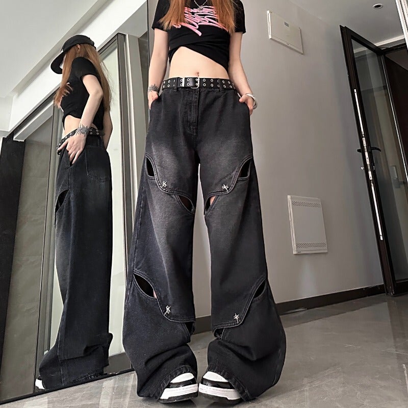 Unisex Classic Denim Jeans Loose Fit Daily Outdoor Wear - Image 1