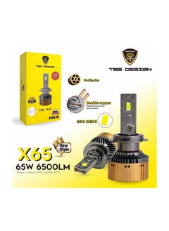 TBS DESIGN 2 Pieces H4 1300W LED Headlight Bulb Assembly 13000 Lumens Xtreme Bright With Color Temperature 6500K 