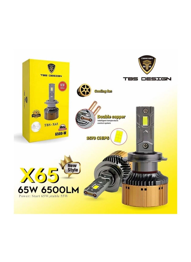TBS DESIGN - 2 Pieces H4 1300W LED Headlight Bulb Assembly 13000 Lumens Xtreme Bright With Color Temperature 6500K - Image 1