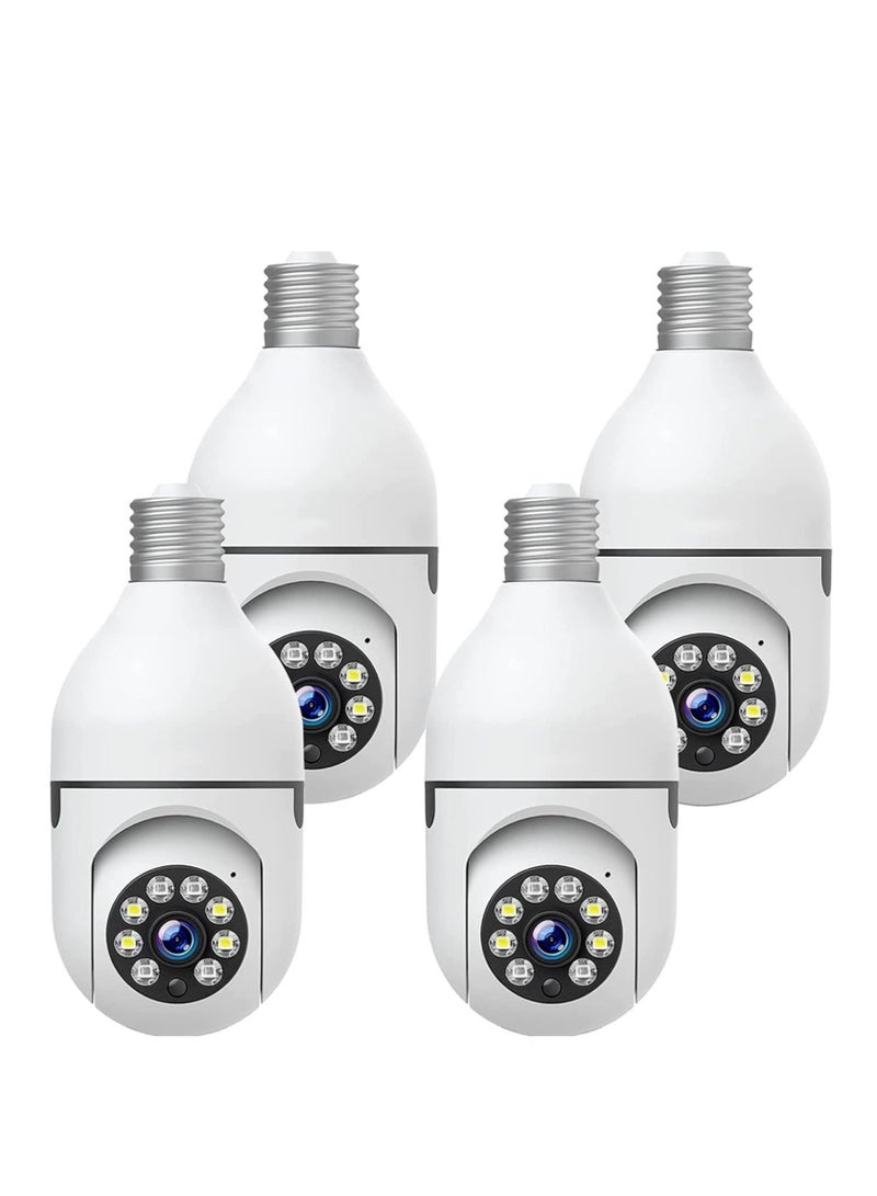 (7-Pack) 360° WiFi Light Bulb Cameras – 1080P Wireless Outdoor Security Cameras with Color Night Vision & Motion Detection - Image 1