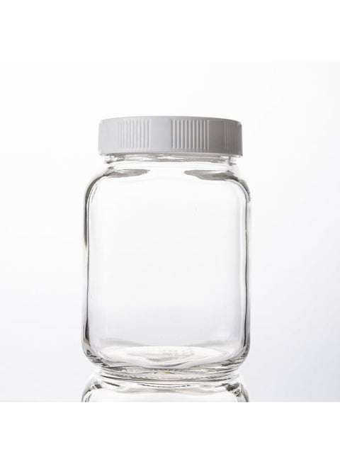 Zinnia Jar With Plastic Lid, 850 Ml Capacity, White