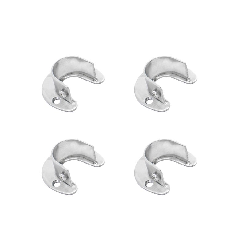 4pcs Stainless Steel Clothes Hanging Rod Supports Closet Pole Sockets Flange Rod Holder (25mm) - Image 1