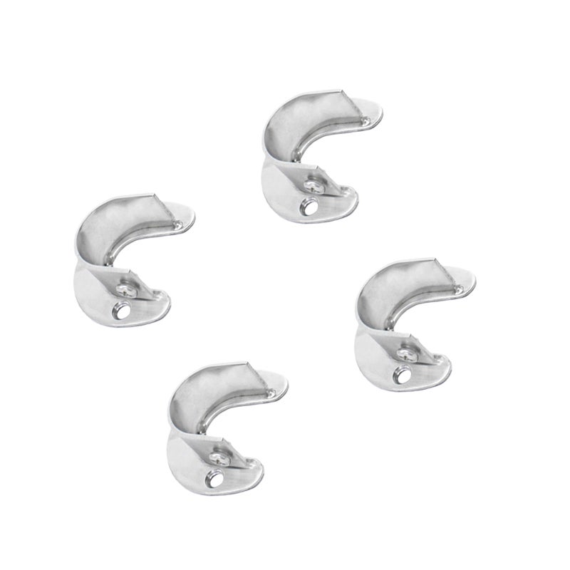 4pcs Stainless Steel Clothes Hanging Rod Supports Closet Pole Sockets Flange Rod Holder (25mm) - Image 3