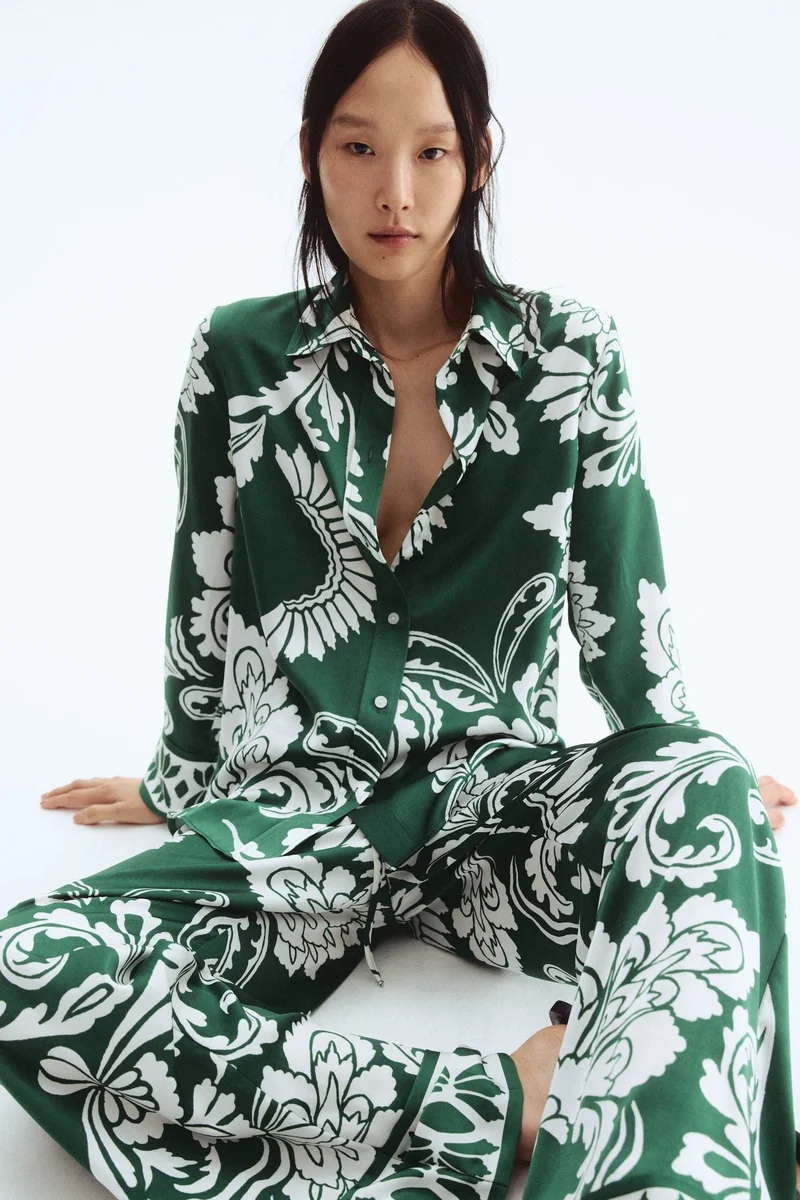 H&M Patterned drawstring trousers