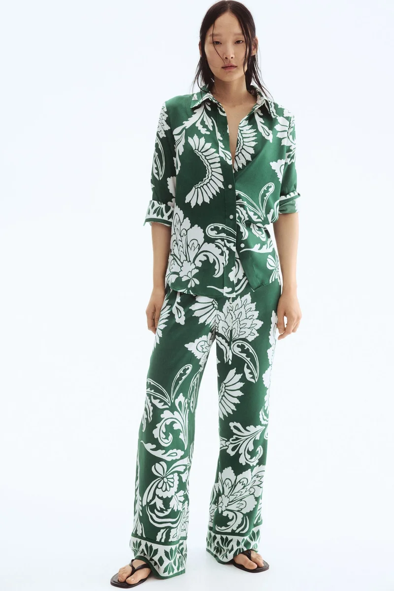 H&M Patterned drawstring trousers