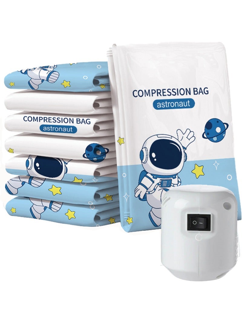Vacuum Storage Bags, Compression Sealer Bags with Electric Suction Pump, Reusable Vacuum Compression Bags for Clothes, Quilt, Travel - Image 1