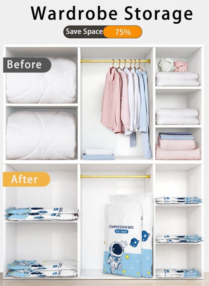 Vacuum Storage Bags, Compression Sealer Bags with Electric Suction Pump, Reusable Vacuum Compression Bags for Clothes, Quilt, Travel - Image 3