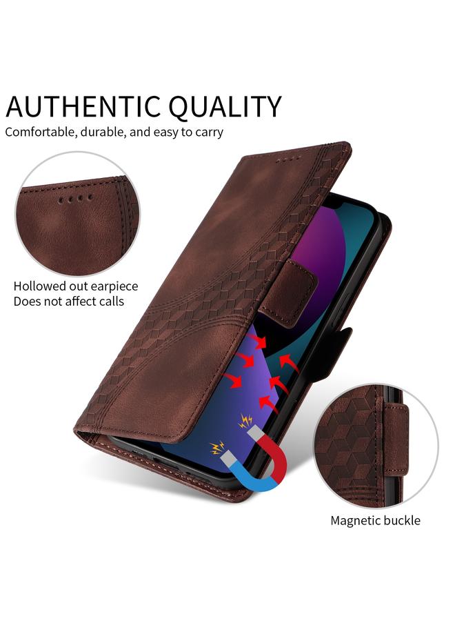 S-TOP Case For iPhone 16 Embossed Rhombus Starry Leather Phone Case - Image 4