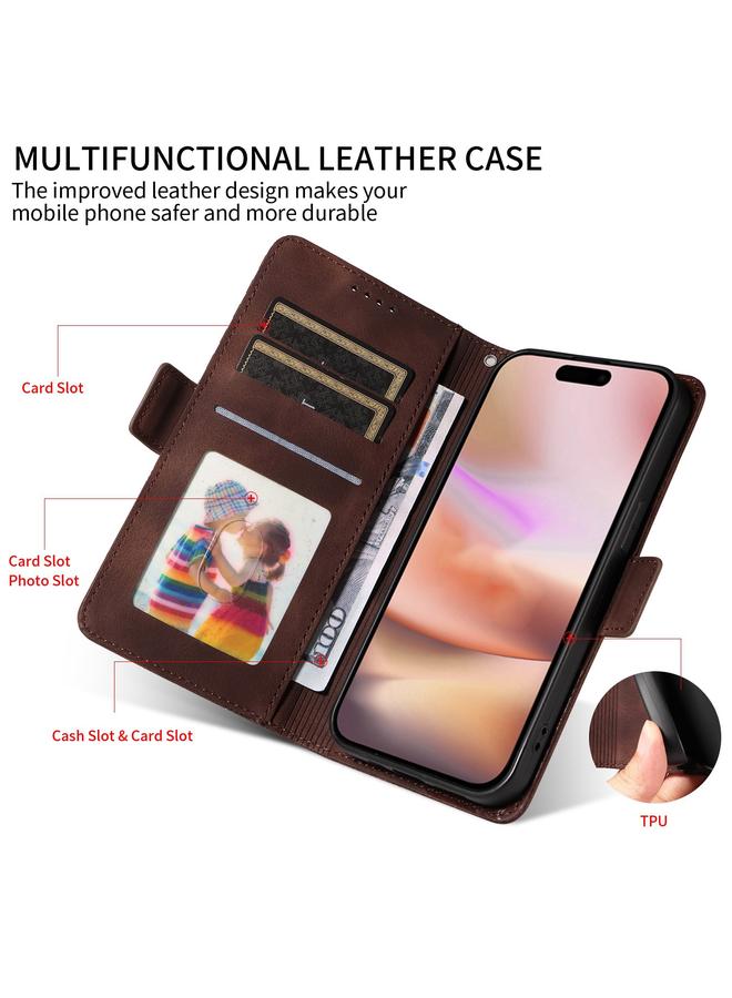 S-TOP Case For iPhone 16 Embossed Rhombus Starry Leather Phone Case - Image 5