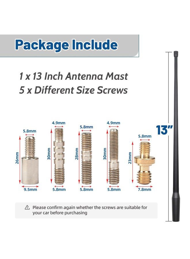 Anina 13 Inch Antenna Mast for Nissan Frontier(1998-2021) Titan(2004-2022) Aerial Antenna for FM/AM Radio Signal Reception Car Wash Proof - Durable Flexible Rubber - Image 2
