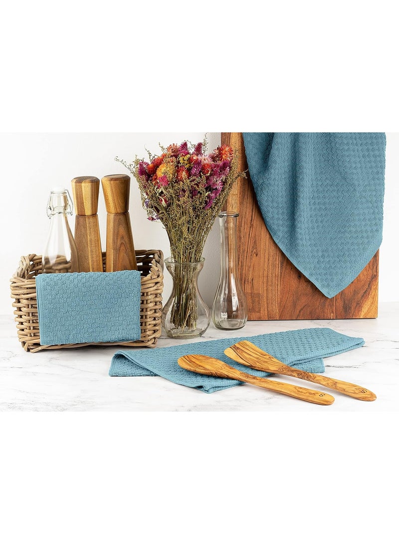 سيجنولا طقم مناشف سيجنولا متعددة الأغراض 3 قطع 40 × 60 سم أزرق سماوي وافل، 100% قطن. - Image 2