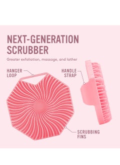 SYOSI Antimicrobial Silicone Body Scrubber for Sensitive Skin Eco-Friendly Lathers Well and Charcoal-Infused for a Deep Clean Get Softer Healthier Skin (Pink)  - Image 3