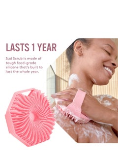 SYOSI Antimicrobial Silicone Body Scrubber for Sensitive Skin Eco-Friendly Lathers Well and Charcoal-Infused for a Deep Clean Get Softer Healthier Skin (Pink)  - Image 2