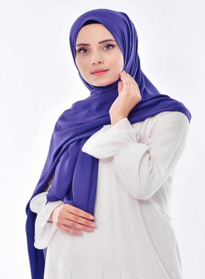 Dar From Fatah Long Scarf Crepe Solid For Women (Light Blue Color)  - Image 1