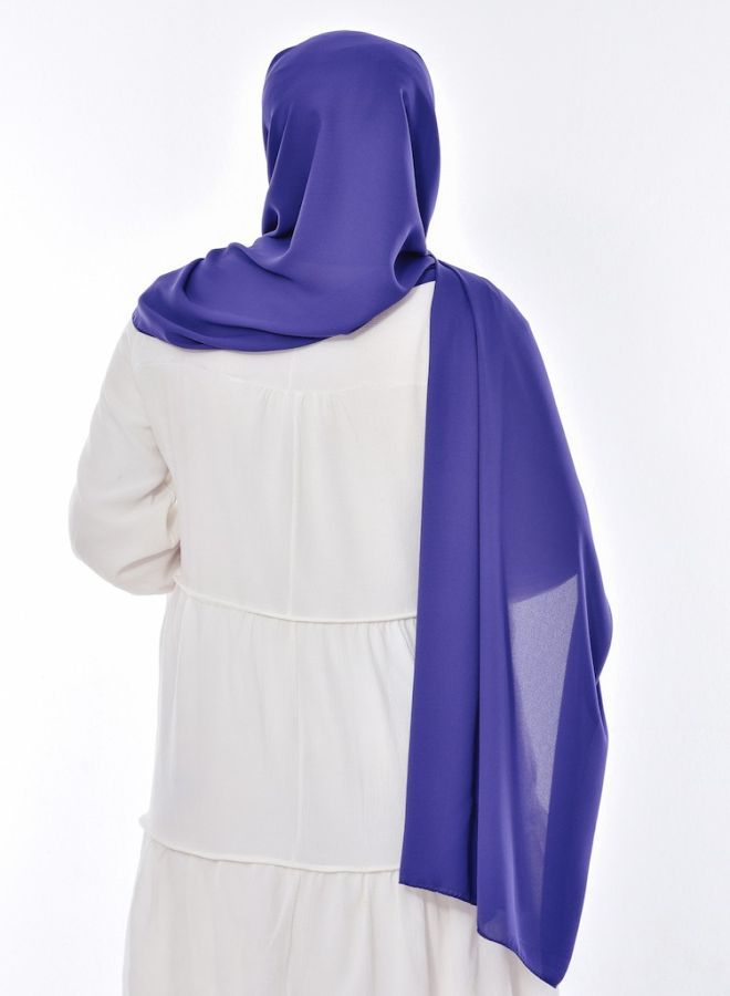 Dar From Fatah Long Scarf Crepe Solid For Women (Light Blue Color)  - Image 3