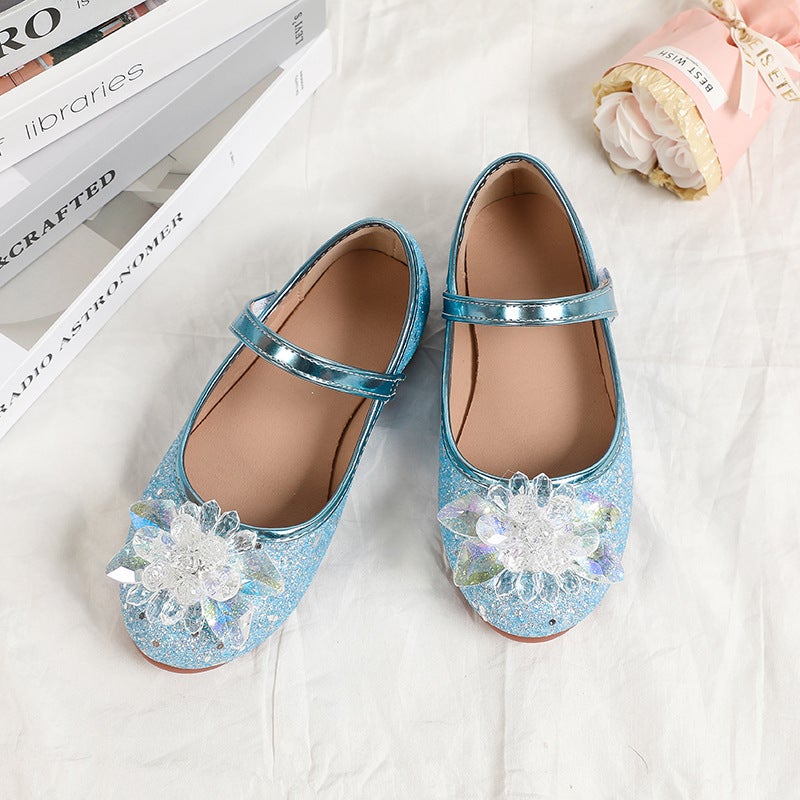 Children'S Crystal Single Shoes, New Soft-Soled Performance Dance Shoes, Girls' Flat Shoes, Girls' Small Leather Shoes - Image 2
