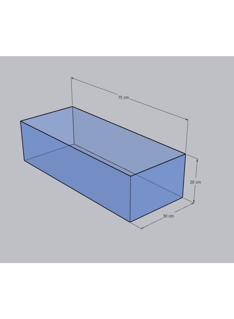 Dymax Shallow Aquarium 75CM X 30CM X 20CM (6 MM) - Image 1