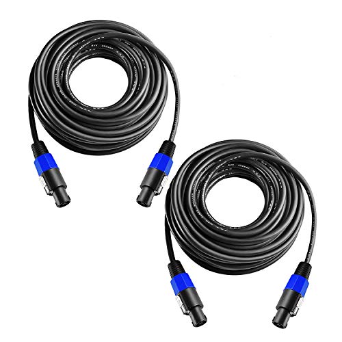 Yoico 2Pcs 3 Feet Professional Speakon to Speakon Cables Wire Speaker Audio Amplifier Cord 7mm with Twist Lock - Image 1
