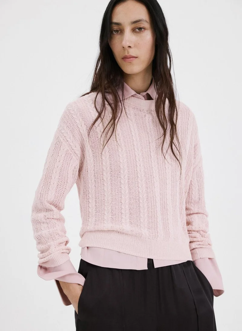 مانجو Openwork knit sweater