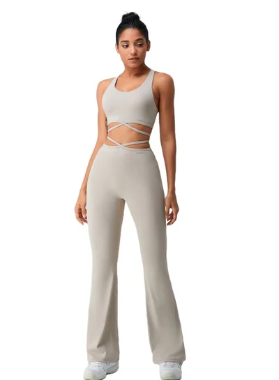 KAWN.YOGA Womens High Waist Flared Contour Workout Sport Leggings Yoga Pants Tummy Control Running Pants