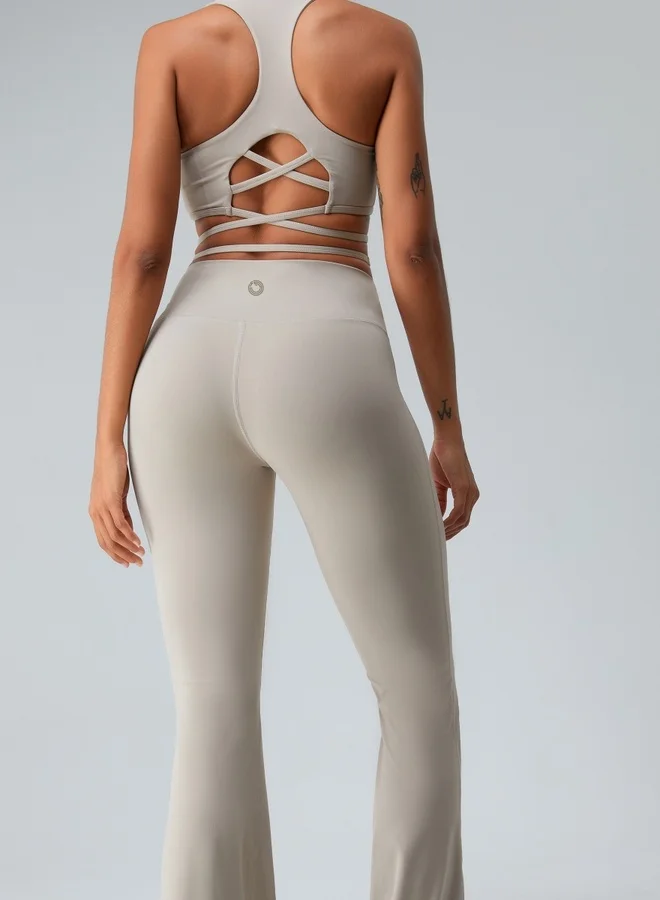 KAWN.YOGA Womens High Waist Flared Contour Workout Sport Leggings Yoga Pants Tummy Control Running Pants