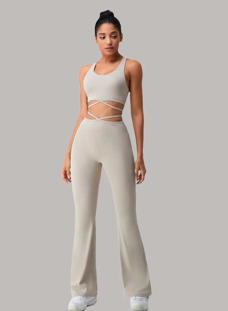 Womens High Waist Flared Contour Workout Sport Leggings Yoga Pants Tummy Control Running Pants