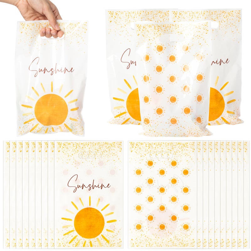 BZaber Boho Sun Party Favor Bag 50Pcs Sunshine Gift Plastic Bags First Trip Around the Sun Party Favor Bags Groovy Hippie Boho Treat Bag for Kids Sunshine Party Decor Birthday Candy Bags Baby Shower - Image 3