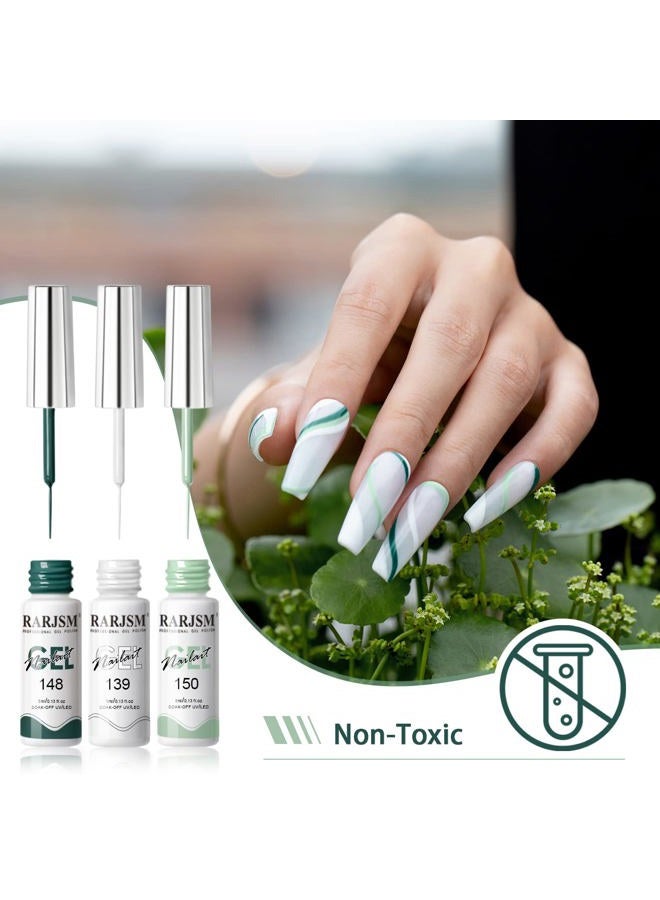 RARJSM Gel Liner Nail Art 24 Pieces 5ml Gel Art Liners for Nails Pink Red Green Yellow Silver Gold Glitter Summer Fall Nude Colors Painting Striping Gel Thin Nail Art Brush UV Soak off Curing Needed - Image 5