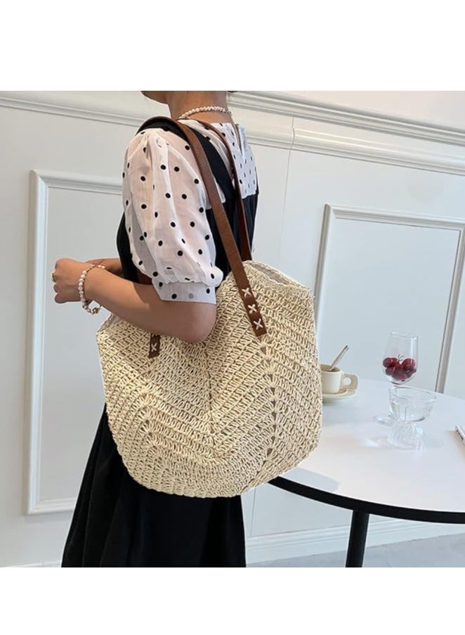 Instagram's new hollow woven bag, fashionable single shoulder grass woven bag, paper rope casual women's bag, beach bag  - Image 2
