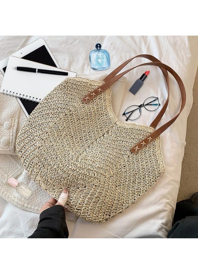 Instagram's new hollow woven bag, fashionable single shoulder grass woven bag, paper rope casual women's bag, beach bag  - Image 5