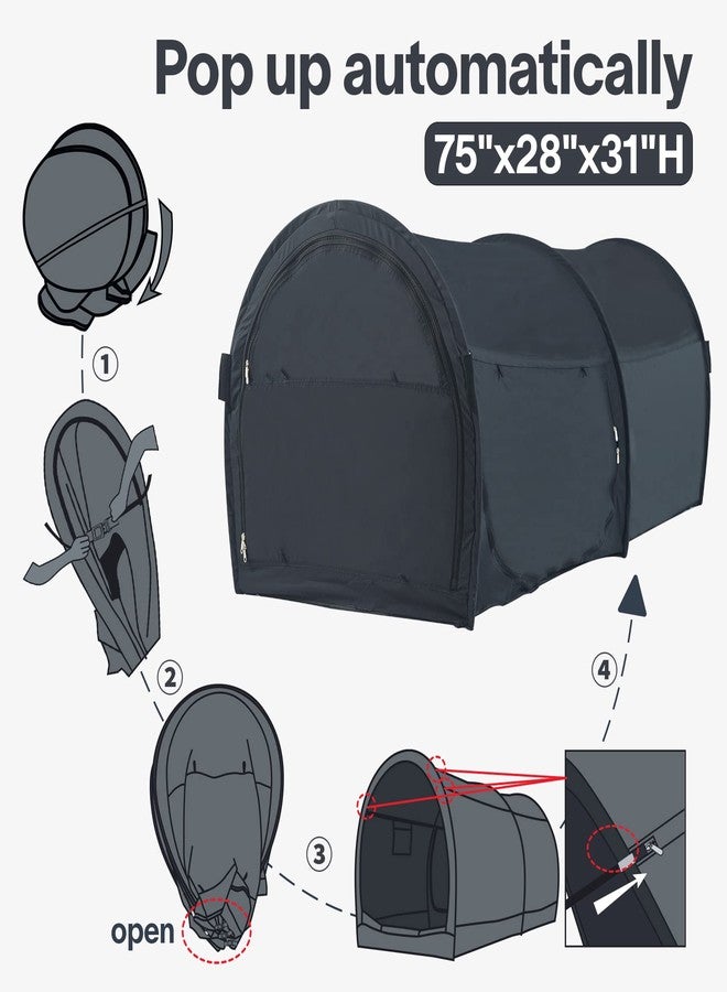 EighteenTek® Bed Canopy Office Bed Tents Dream Tents Privacy Space Office Sleeping Tent Indoor One Person Lay Down NOT Sitting Pop Up Portable Frame Curtains Breathable Grey Cottage 75"L x 28"W x 31"H - Image 2