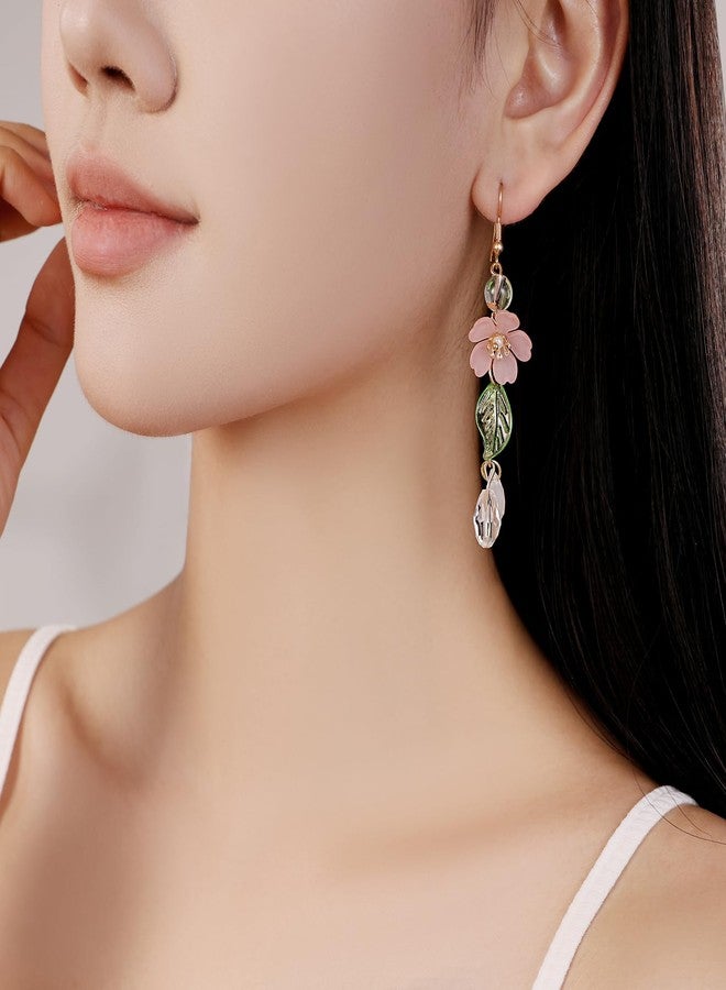 ecozran Daisy Flower Earrings for Women, Cute Sunflower Small Dangle Drop Earrings Gold Minimal Vintage Daisy Flower Hook Earrings Statement Jewelry Gift for Women Sweet Earrings（D-Pink1）, Samll, - Image 4